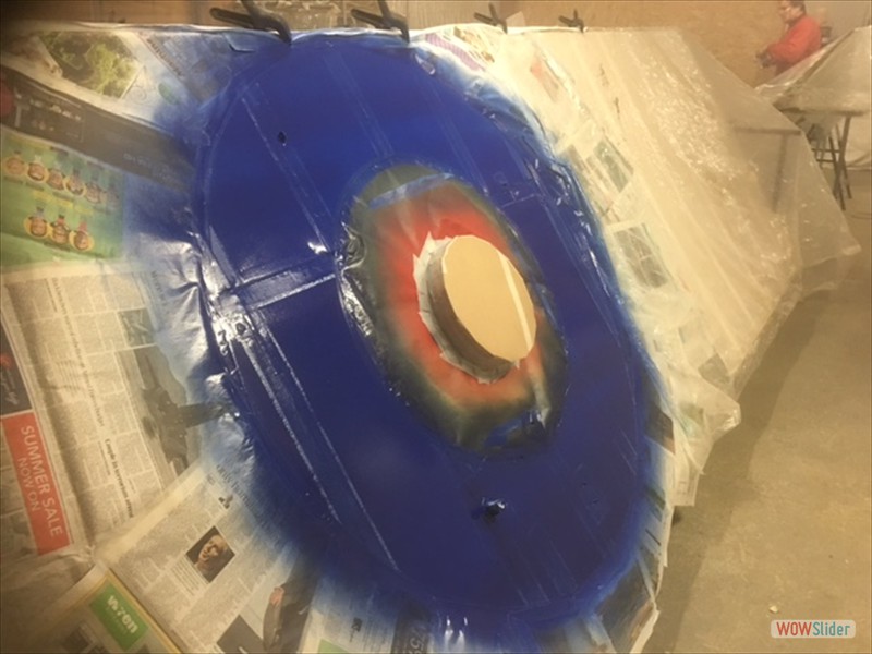 blue roundel painted